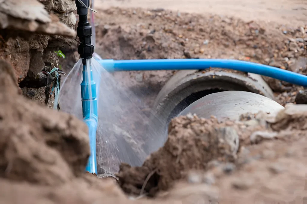 burst residential pipe