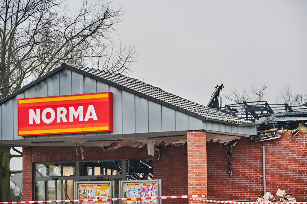 fire damaged supermarket