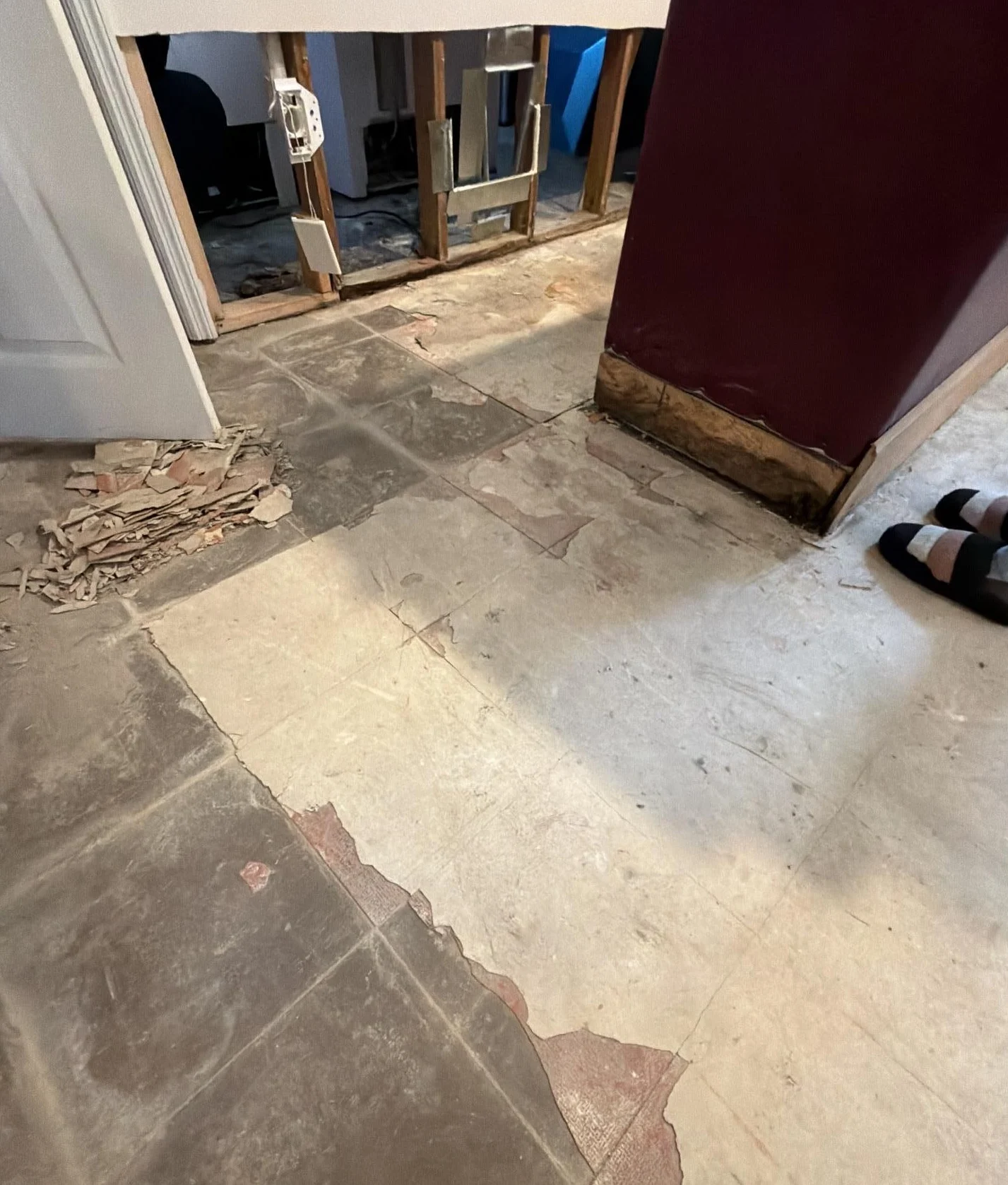 water damaged floor
