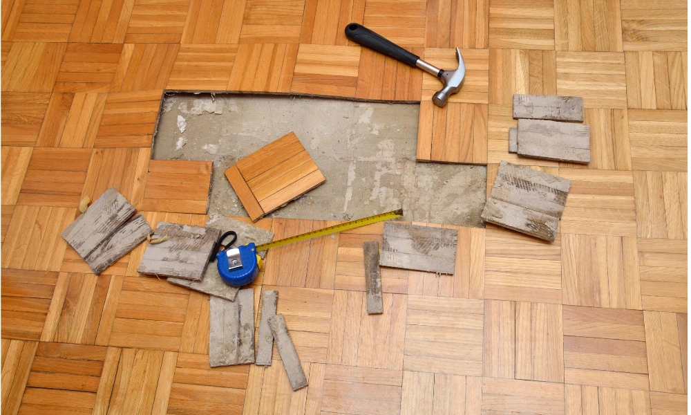 hardwood floor water damage repair cost